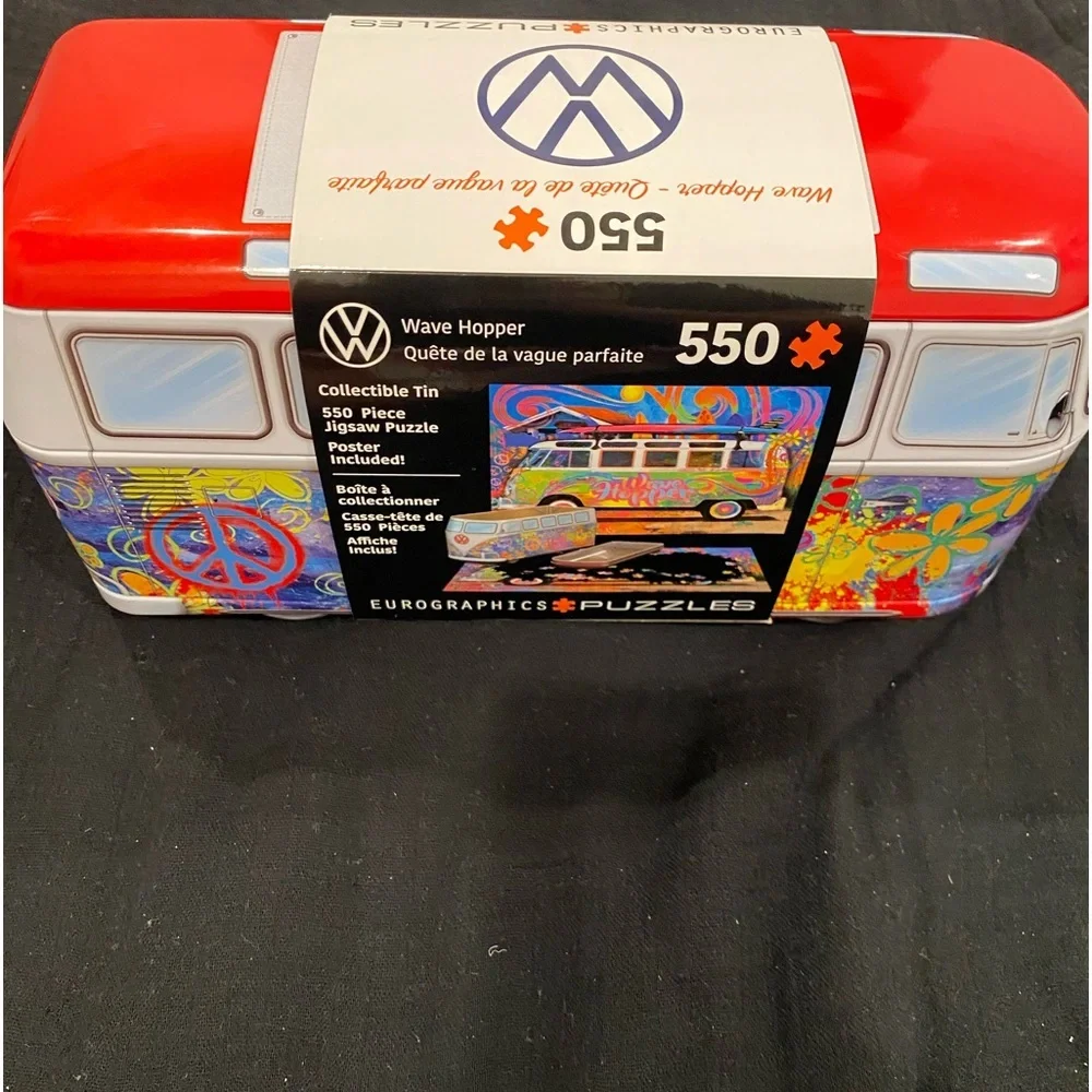 GROOVY VW bus puzzle in COLLECTABLE tin- see pic for all the details! Family FUN - Picture 10 of 12